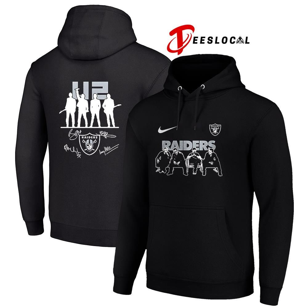 Las Vegas Raiders x U2 band signature silhouette shirt