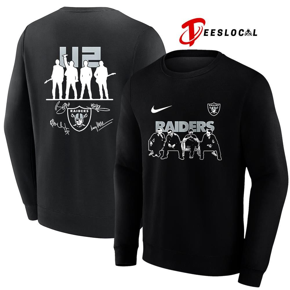 Las Vegas Raiders x U2 band signature silhouette shirt