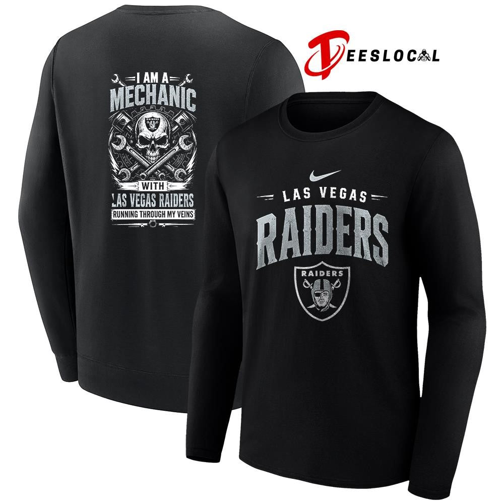 LasVegasRaidersIamamechanicrunningthroughmyveinsskeletonshirt
