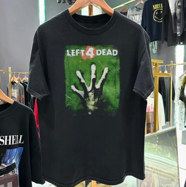 Left 4 Dead T Shirt Vintage New Graphic 2008 Grunge Y2K Tapout Affliction Xbox 360 Emo Goth Retro Gamer Skater Opium...