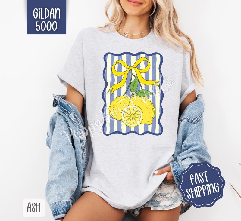 Lemon Aesthetic Gildan Tshirt , Fruit Summer Tee, Cute Women's Shirt, Gift For Her Hoodie, Sweatshirt | TeeBloomCo.com