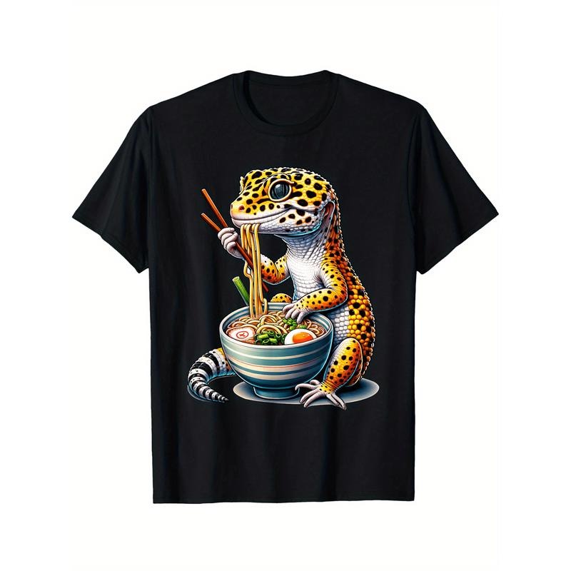 Leopard Gecko Ramen Eating Noodles Bowl Yummy Gecko T-Shirt made in usa Hoodie, Sweatshirt | TeeBloomCo.com
