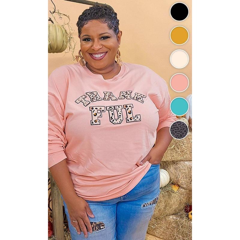 Leopard Ideal Chenille Thankful Graphic Boyfriend Long Sleeve T-Shirt Hoodie, Sweatshirt | TeeBloomCo.com