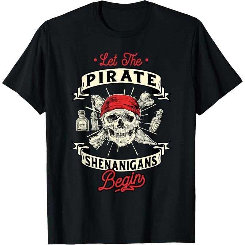 Let The Pirate Shenanigans Begin - Crossbones Freebooter T-Shirt made in usa Hoodie, Sweatshirt | TeeBloomCo.com
