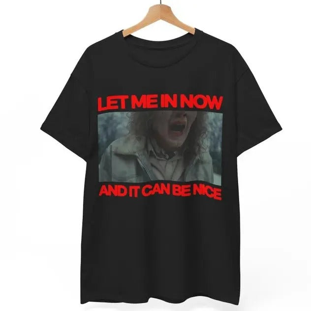 Let me in now and it can be nice longleg Tshirt Casual Shortsleeve Hoodie, Sweatshirt | TeeBloomCo.com