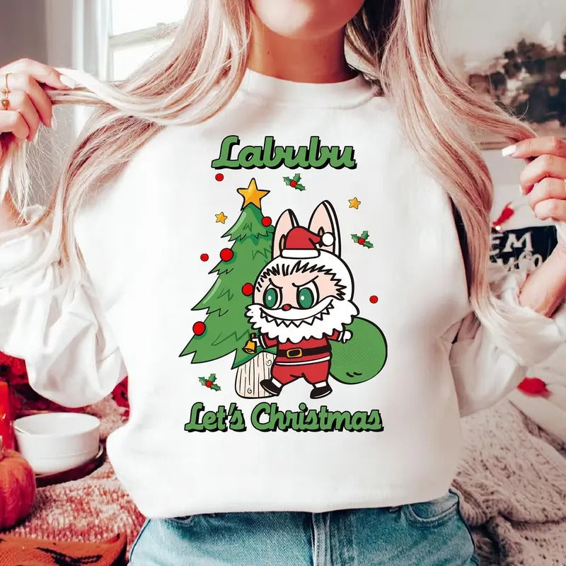 Let's Christmas Labubu Shirt Labubu Xmas Shirt Labubu Christmas Shirt Labubu Santa Shirt Santa Claus Shirt Labubu Monster...