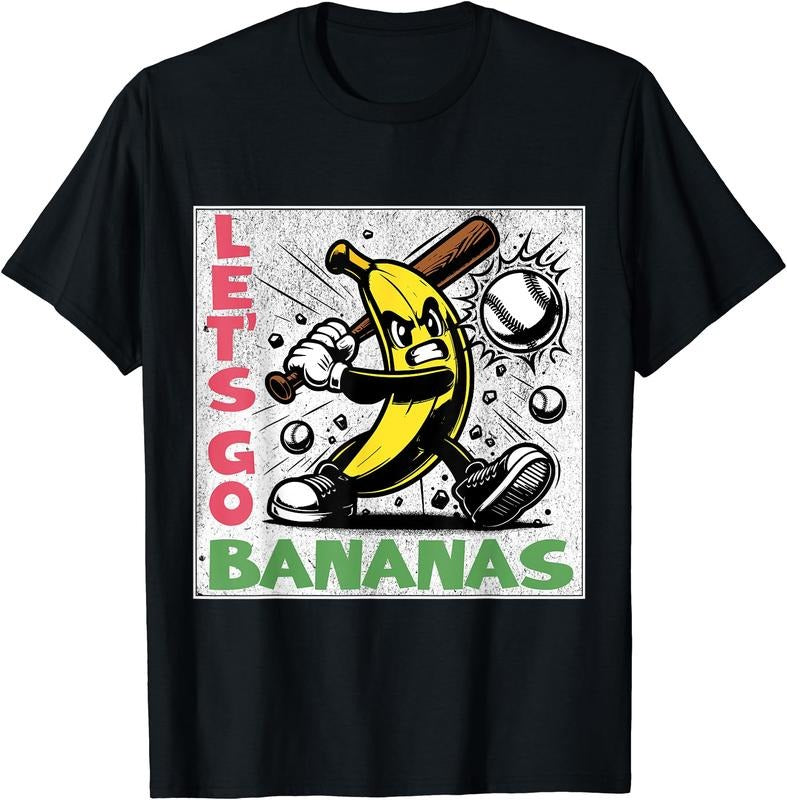 Let's Go Bananas Funny Banana Graphic Tee T-Shirt | Unisex Cotton Tee Gift, Crewneck, Short Sleeve Hoodie, Sweatshirt