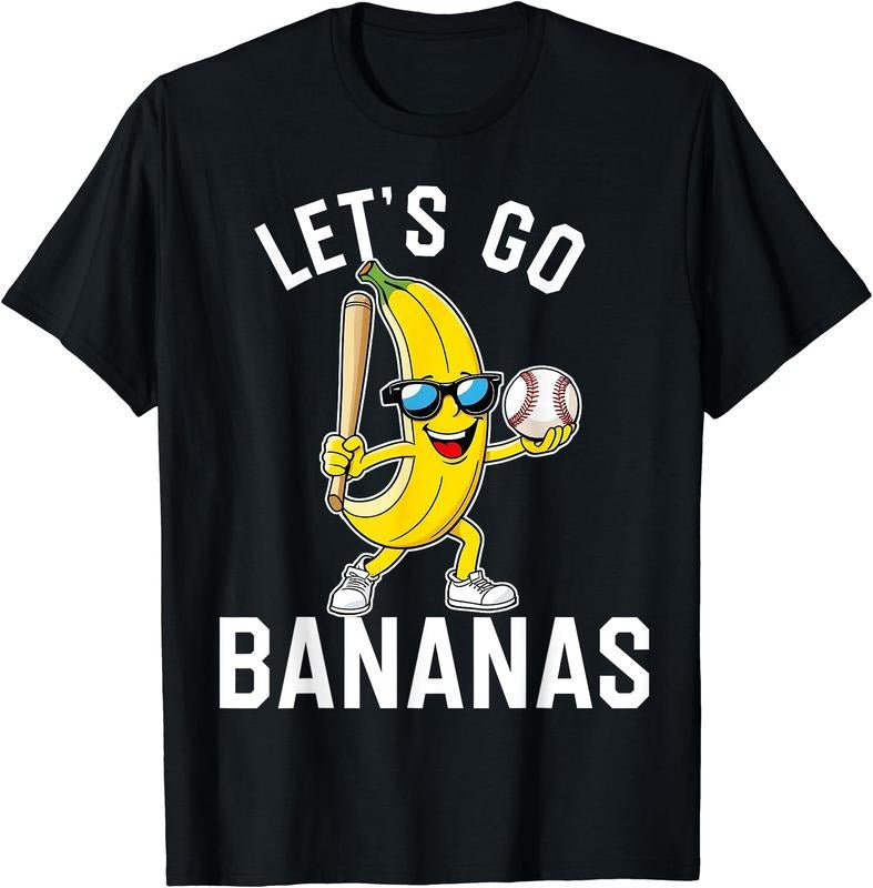 Let's Go Bananas Funny Banana T-Shirt | Unisex Cotton Tee Gift, Crewneck, Short Sleeve Hoodie, Sweatshirt | TeeBloomCo.com