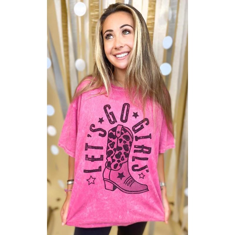 Let's Go Girls Mineral Washed Graphic Shirt Hoodie, Sweatshirt | TeeBloomCo.com