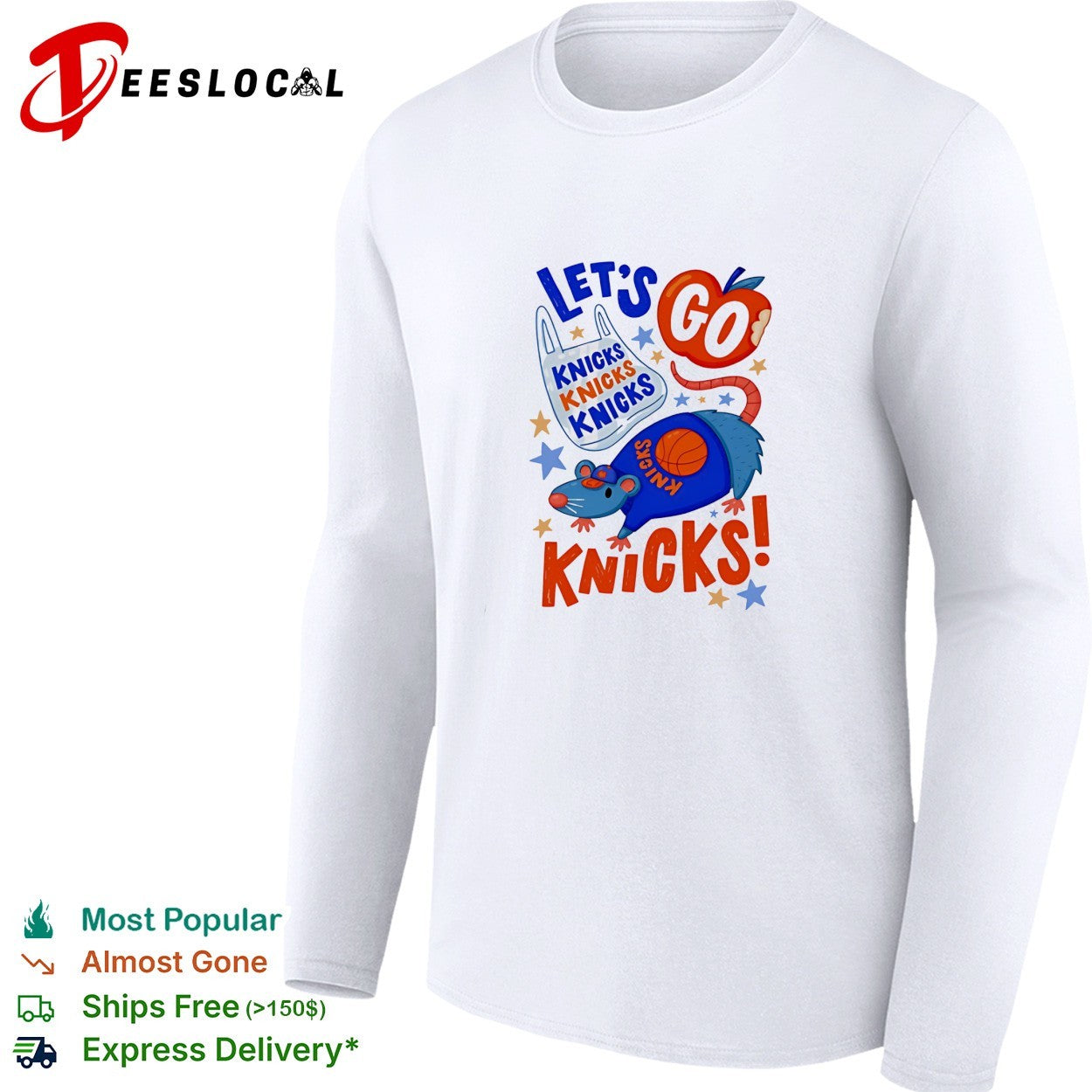 Let’s Go New York Knicks Cute Possum Rat Graphic shirt
