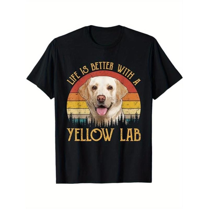 Life Is Better With A Yellow Lab Dog Labrador Retriever T-Shirt, 100% Cotton, Gifts for Men Dad Husband Grandpa, S-XXXL,...