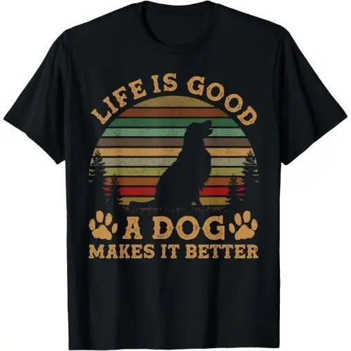 Life Is Funny Good A Dog Makes It Better Vintage T-Shirt Made in USAstyle{n002}2 Hoodie, Sweatshirt | TeeBloomCo.com