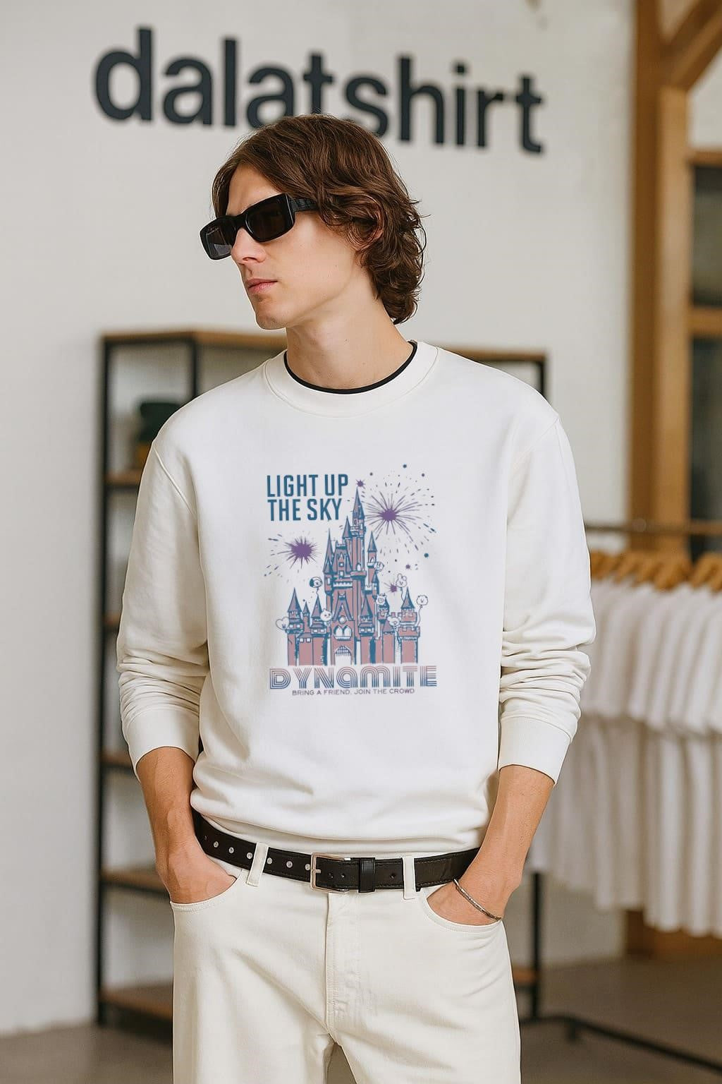 Light Up The Sky Dynamite castle with fireworks and balloons shirt