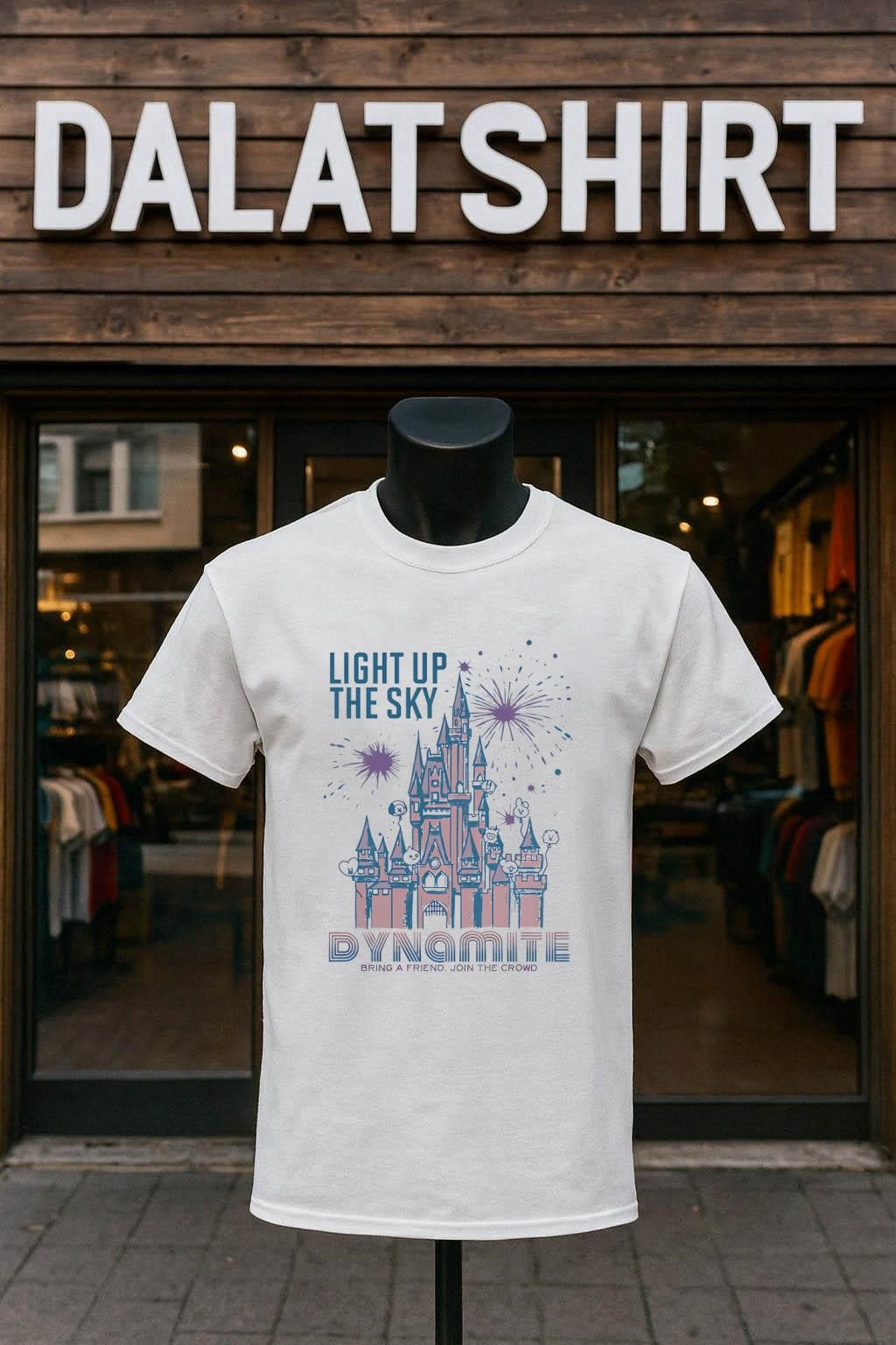 Light Up The Sky Dynamite castle with fireworks and balloons shirt