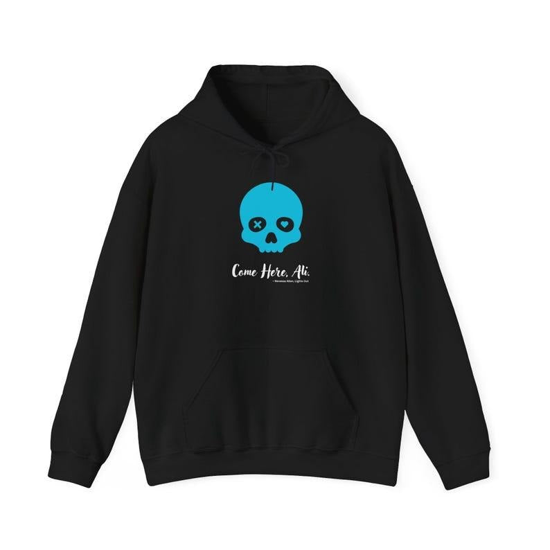 Lights Out Shirt Sweatshirt, Blue Skull Navessa Allen Book Sweater Hoodie | TeeBloomCo.com