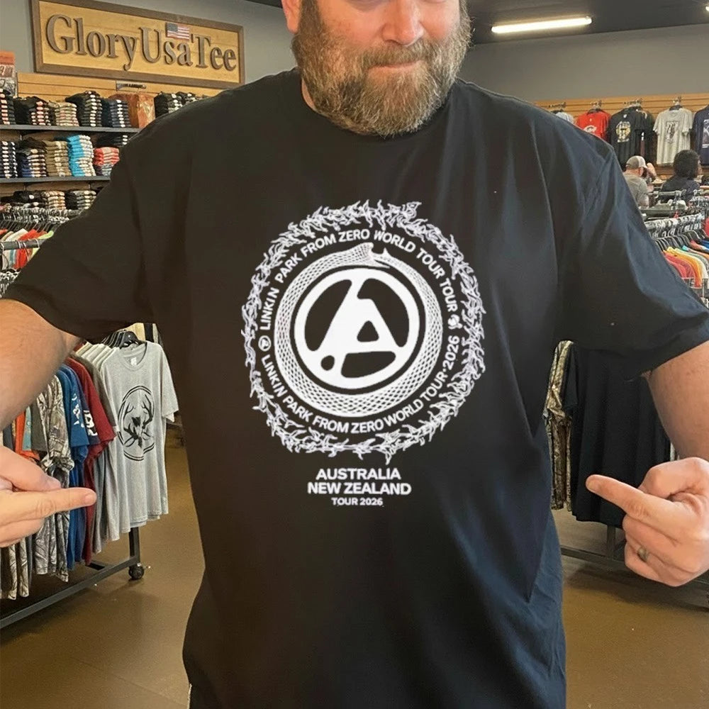 Linkin Park Australia New Zealand From Zero World Tour 2026 Circle Snake Shirt