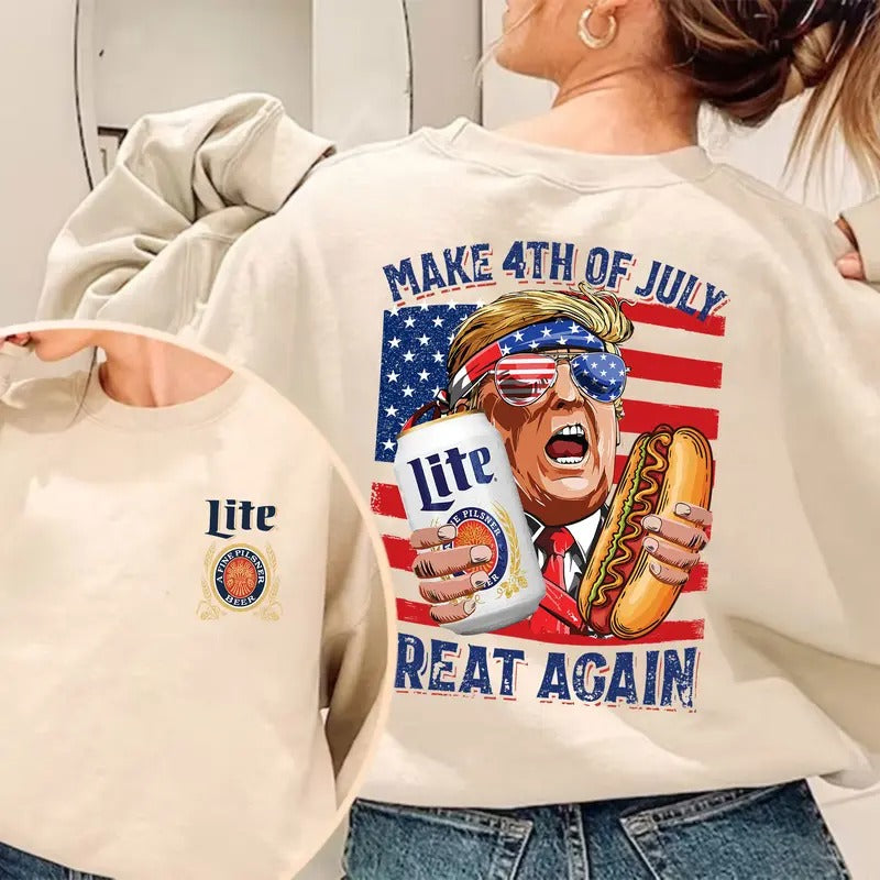 Lite Trump Make 4th of July Great Again Shirt, Sweatshirt, Hoodie | TeeBloomCo.com