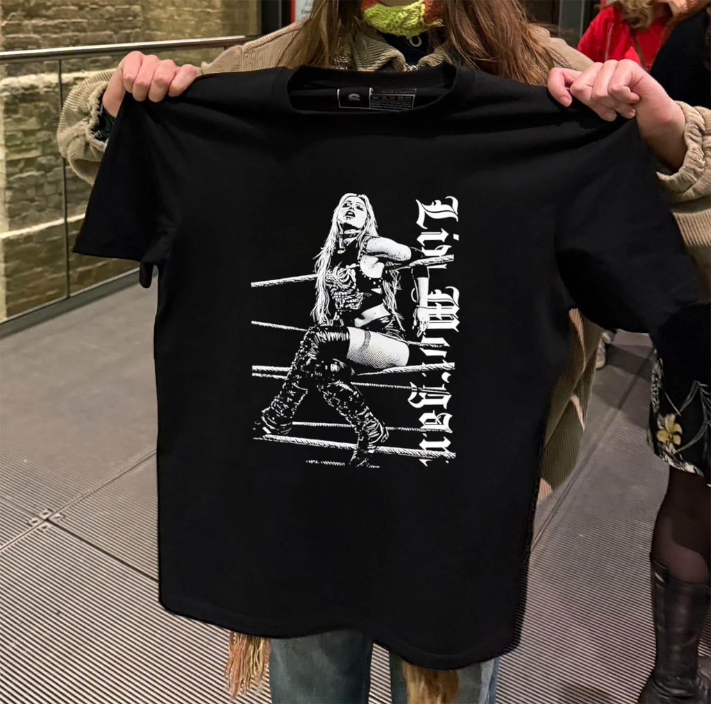 Liv Morgan Wrestling Gothic Font Portrait graphic shirt