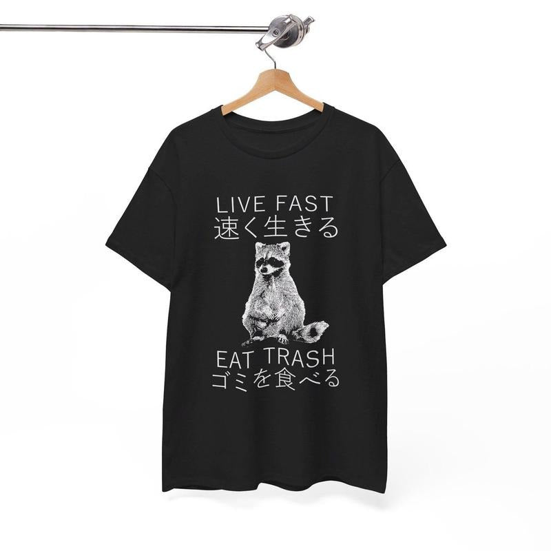 Live Fast Japanese Raccoon T-Shirt Hoodie, Sweatshirt | TeeBloomCo.com