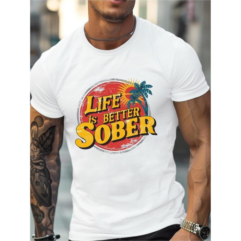 Live more sober Cotton men's T-shirt comfortable fit Made in USA Hoodie, Sweatshirt | TeeBloomCo.com
