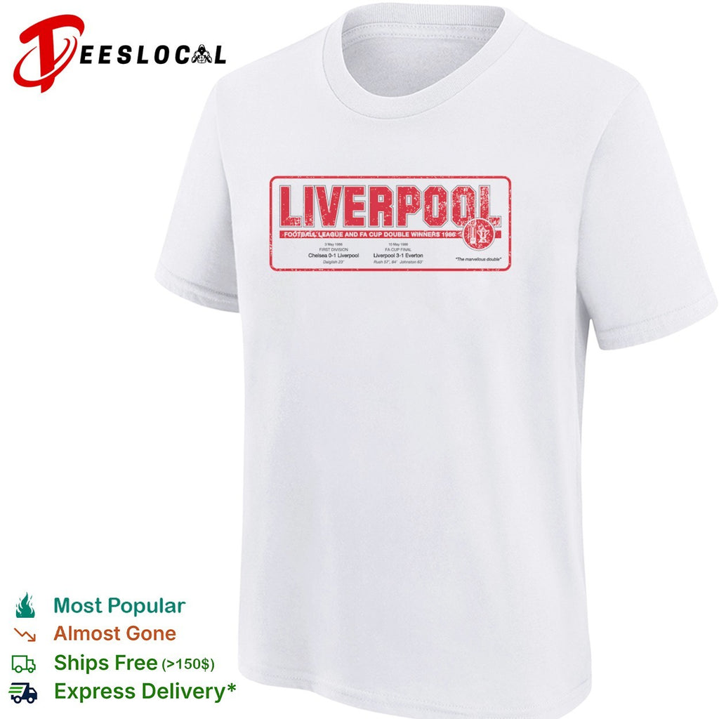 Liverpool Football League and FA Cup Double Winners 1986 The Marvellous Double shirt