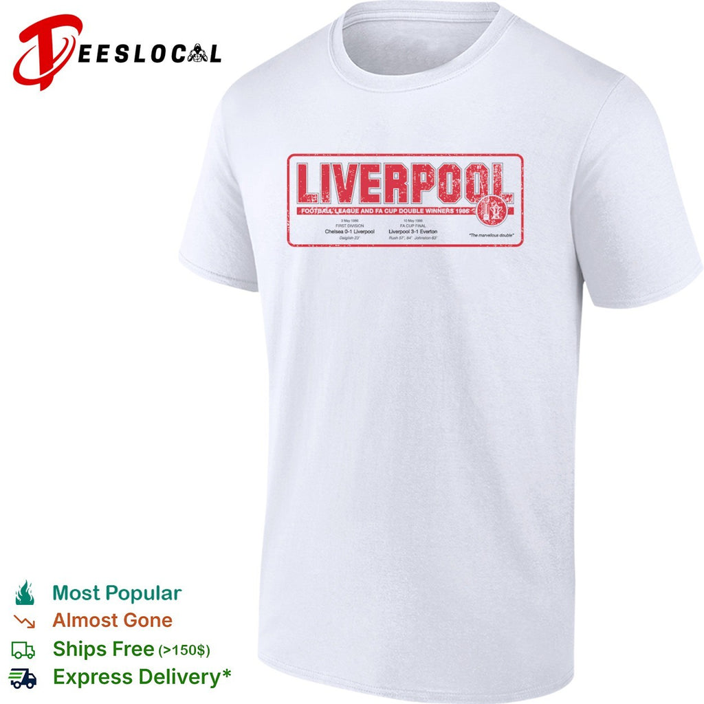 Liverpool Football League and FA Cup Double Winners 1986 The Marvellous Double shirt