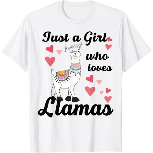 Llama-Shirt Girl Who Love Llamas Cute Men Gift T-Shirt Made in USA Hoodie, Sweatshirt | TeeBloomCo.com