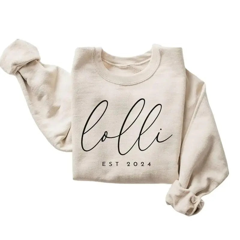 Lolli Est Sweatshirt Gift for Grandma Mothers Day Shirt, Hoodie 2024 Unisex Womenswear Pullover | TeeBloomCo.com