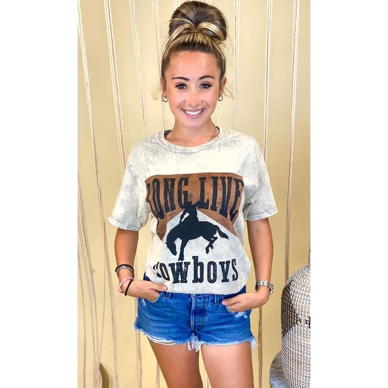 Long Live Cowboys Mineral Washed Shirt Hoodie, Sweatshirt | TeeBloomCo.com