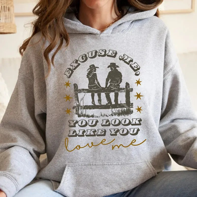 Look You Love Mee Hoodie, Country Music Inspired Hoodie, Rileyy Merch, Eellaa Fans Unisex Long Sleeve Pullover Hoodie Shirt Womenswear Sweaters