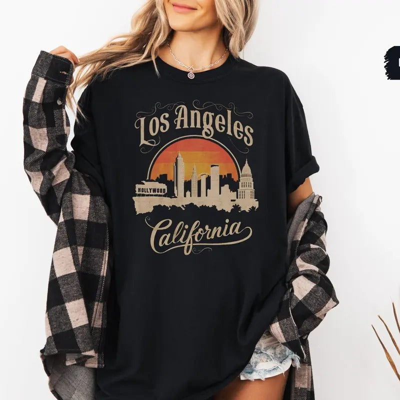 Los Angeles Comfort Colors Shirt Hollywood Tshirt California T Shirt Vacation Tee Los Angeles Apparel Los Angeles...