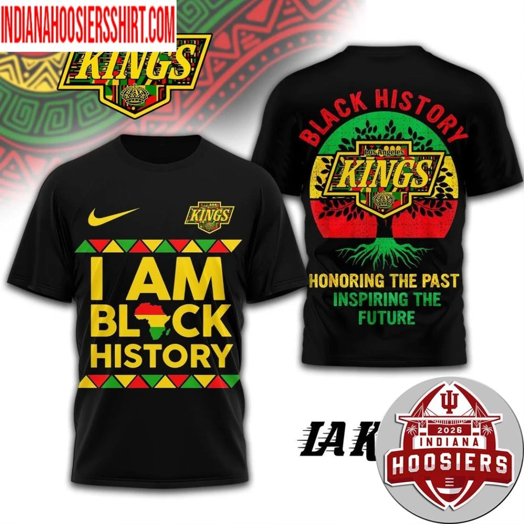 Los Angeles Kings 2026 NHL Black History Map And Logo Two Sided Shirt