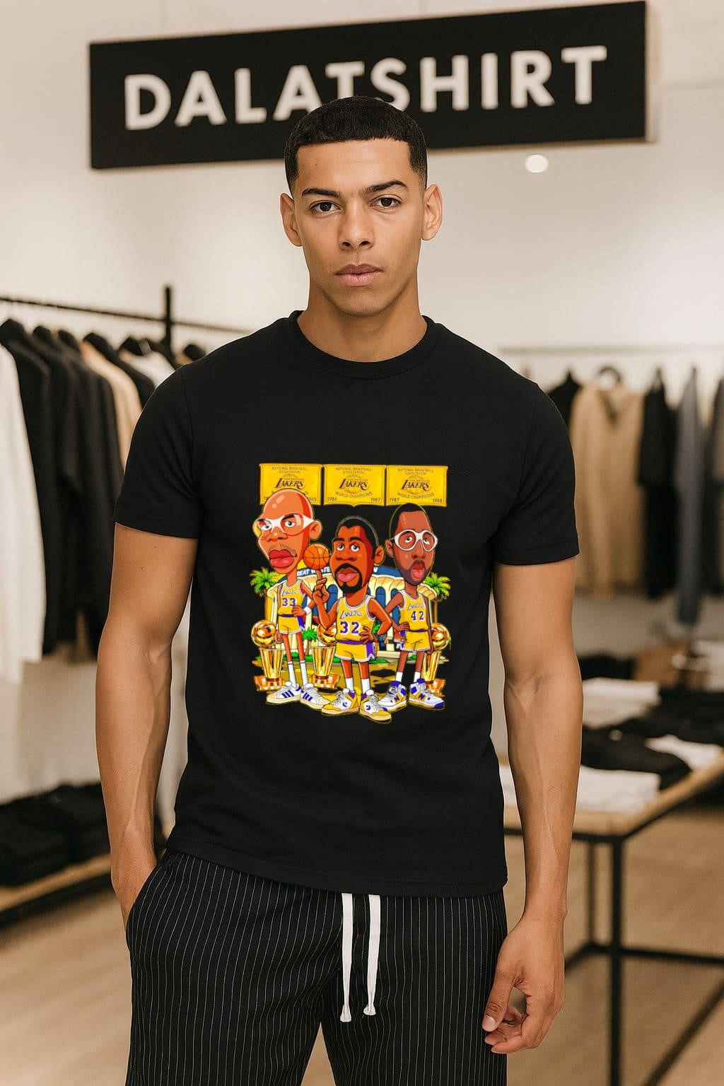 Los Angeles Lakers 1985 1987 1988 World Champions Kareem Abdul-Jabbar Magic Johnson James Worthy shirt