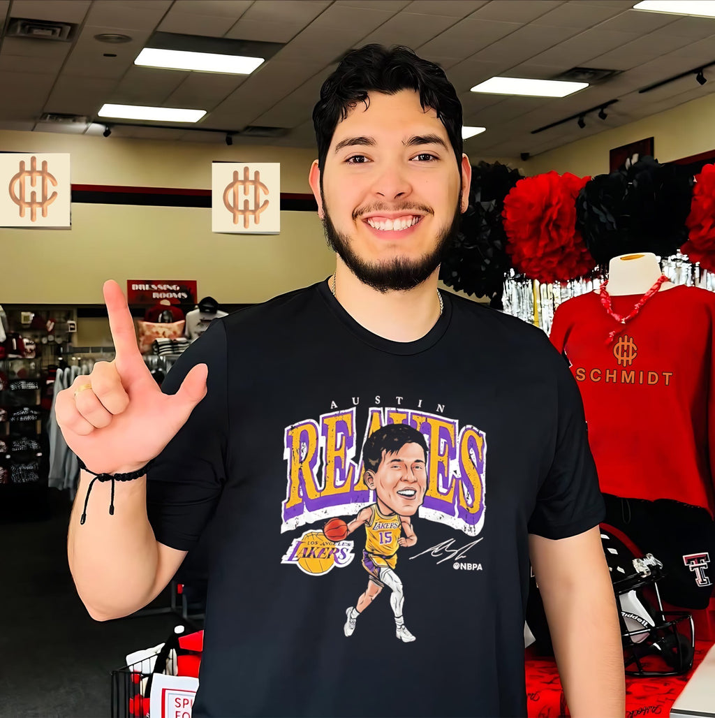 Los Angeles Lakers Austin Reaves big head shirt