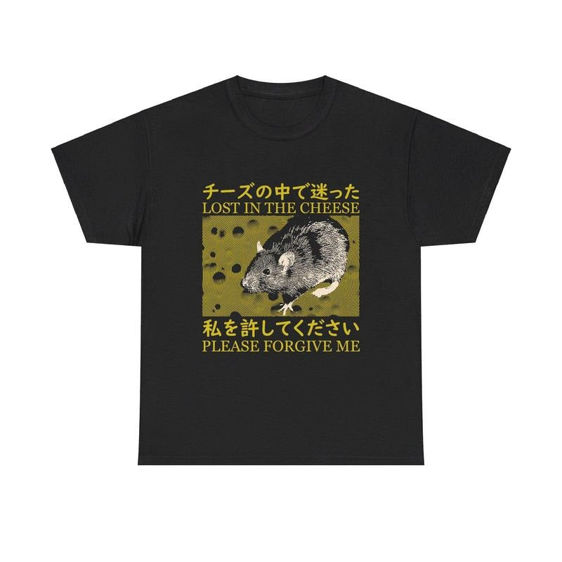 Lost in the Cheese Japanese Rat T-Shirt Hoodie, Sweatshirt | TeeBloomCo.com