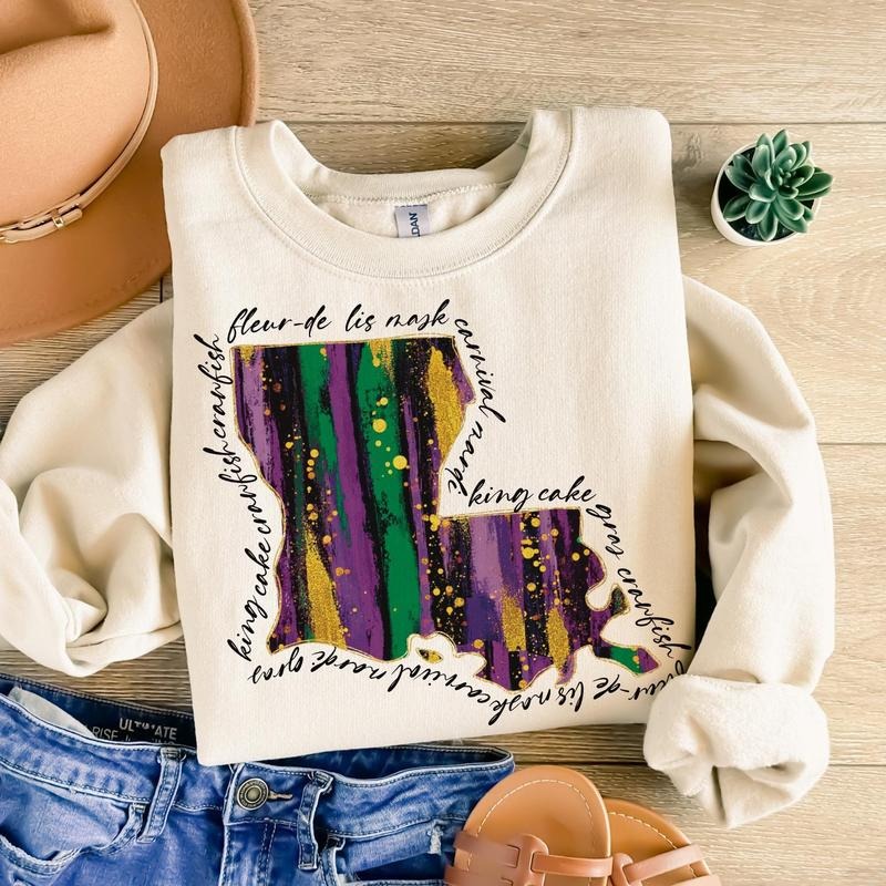 Louisiana Mardi Gras Fat Tuesday Mardi Gras Louisiana Map Mardi Gras Mardi Gras Shirt Hoodie, Sweatshirt | TeeBloomCo.com