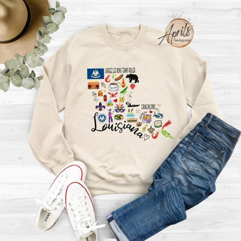 Louisiana Sweatshirt, Louisiana Hoodie, State Shirt | TeeBloomCo.com