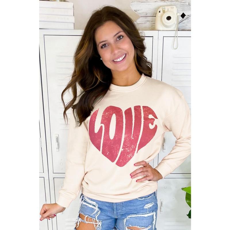 Love Heart Distress Sweatshirt T-Shirts, Hoodie | TeeBloomCo.com