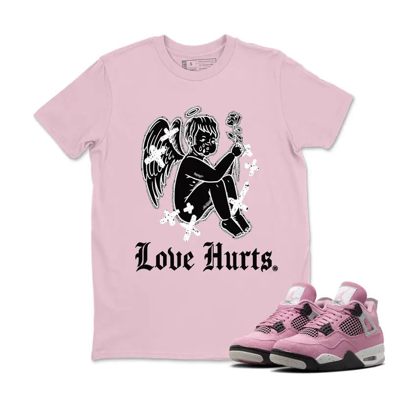 Love Hurts AJ 4 Orchid Neutral Outfits Graphic Tees, Y2k Streetwear Unisex T-shirt Hoodie, Sweatshirt | TeeBloomCo.com