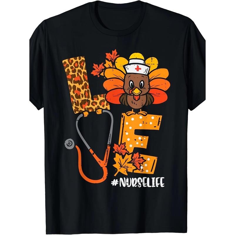 Love Turkey Thanksgiving Nurse Life Fall Top Men T-Shirt Made in USA Hoodie, Sweatshirt | TeeBloomCo.com