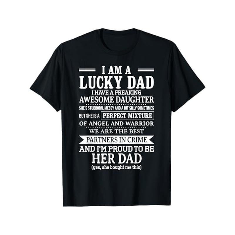 Lucky Dad I Have a Freaking Awesome Daughter Fathers Day T-Shirt made in usa Hoodie, Sweatshirt | TeeBloomCo.com
