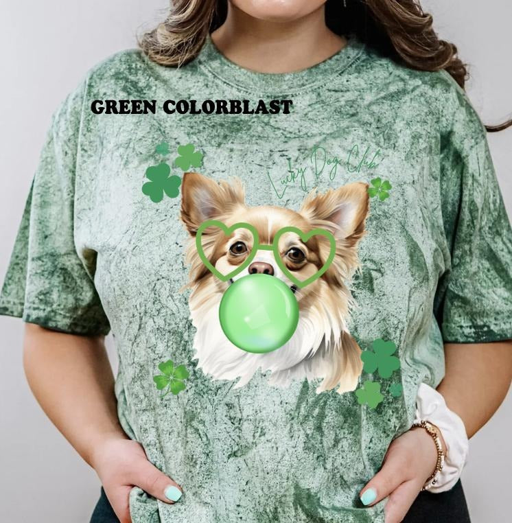 Lucky Dog White Long Hair Chihuahua Shirt ~ Unisex Apparel Relaxed Fit Printed In The USA Clothing Womenswear Casual...