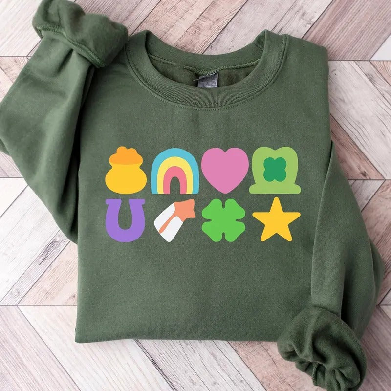 Lucky St Patricks Day Shirt, St Patrick's Day Sweatshirt, Lucky Charm Sweatshirt, Irish Day Sweatshirt, Lucky Shamrocks...