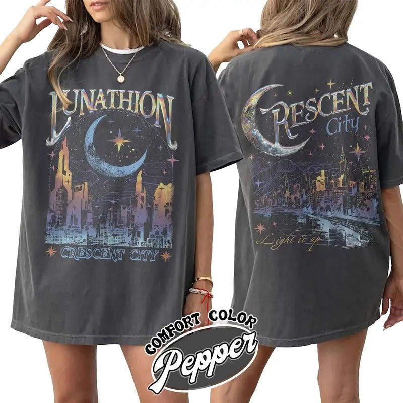 Lunathion Crescent City Comfort Color Shirt Hoodie, Sweatshirt | TeeBloomCo.com