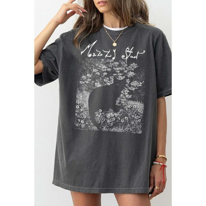 M@zzy St@r Cat Black Tee, Unisex Cotton Shirt Hoodie, Sweatshirt | TeeBloomCo.com