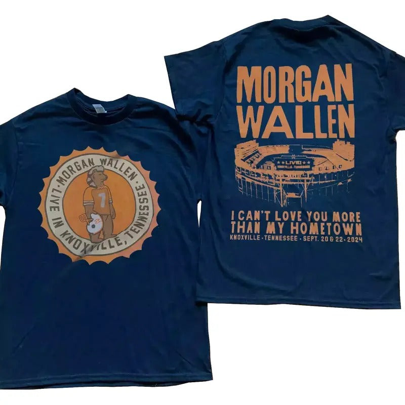 M0rgan Wallen Neyland Stadium Tour September 2024 Tour Shirt Casual Unisex Cotton Shirt Trend shirt Graphic Rap Tee Gift...
