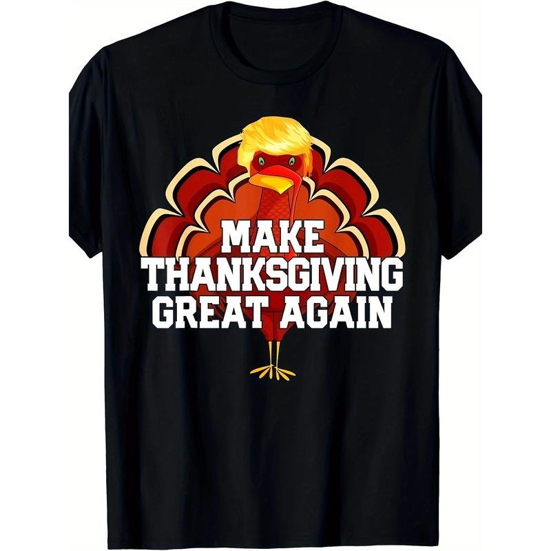 MAKE THANKSGIVING GREAT AGAIN Trump Turkey Funny 2024 Gift T-Shirt- 220g made in usa Hoodie, Sweatshirt | TeeBloomCo.com
