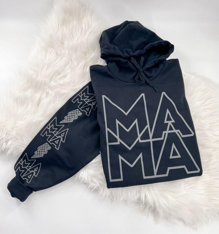 MAMA Sweatshirt or Hoodie with sleeve prints Comfy Unisex Womenswear Tops T-Shirts | TeeBloomCo.com