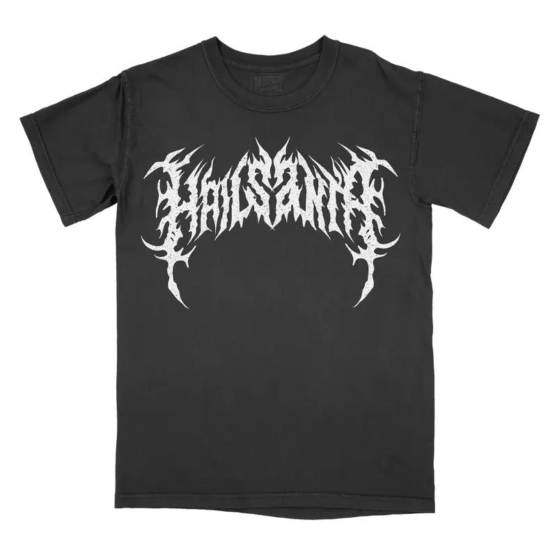 METAL Font Hail Santa Graphic Tee - Comfort Colors Shirt Metal Christmas Unisex Top Hoodie, Sweatshirt | TeeBloomCo.com