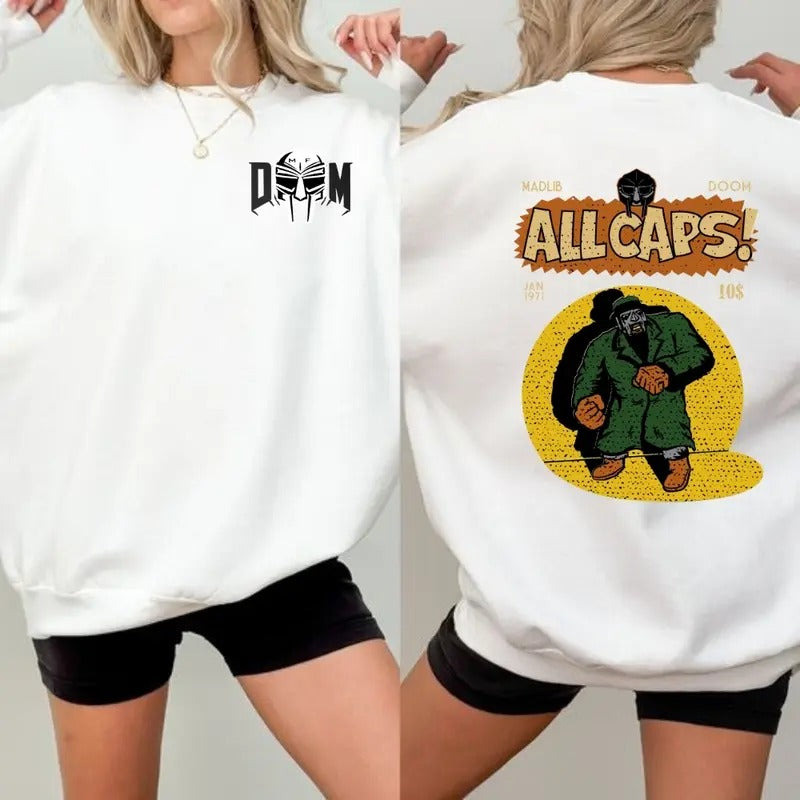 MF Doom Madlib All Caps Hoodie, Metal Face Shirt, MadVillain Hoodie, Sweatshirt, T